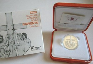 vaticano 10 euro prata proof XXXI giornata mondiale della gioventu cracovia