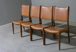 Conjunto 4 cadeiras dinamarquesas em pau santo