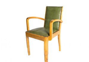 Conjunto cadeiras jantar couro Art Deco século XX
