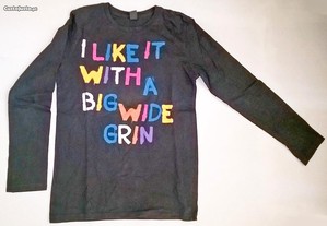 T-Shirt de Criança Unissexo, Cinza, Zara, como Nova