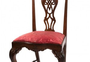 Cadeira pau santo damasco vermelho D José século XVIII