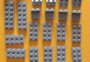 Lego lote 60 peças cinzento claro