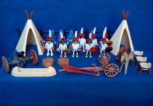 Playmobil / Famobil Lote Cavalaria Indios Far West Vintage