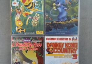 Conjunto Quatro Cassetes VHS Desenhos Animados Clássicos