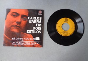 Disco vinil single - Carlos Barra em dois estilos
