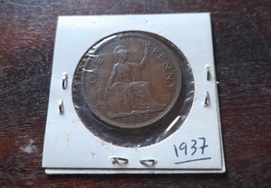Moeda one penny 1937