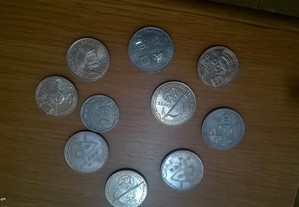 moedas antigas de 100 de 200 de 500 e de 1000 escu