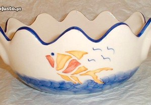 Fruteira de cerâmica peixe 26x12cm
