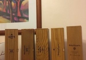 Estojo de madeira individual para vinho do porto