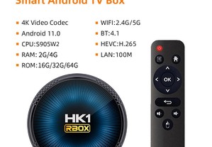 Box android Hk1 rbox w2 android 11 smart tv caixa amlogic s905w2 2/16GB