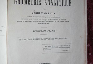 Cours de Géométrie Analytique. 1886