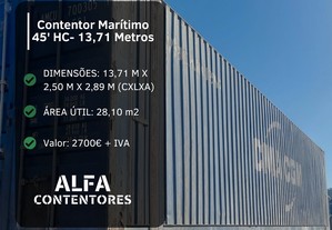 Contentor Marítimo 45' HC - 13.71 Metros Altura Extra