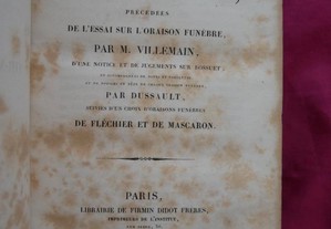Oraisons Funébres de Bossuet par M. Villemain.1854