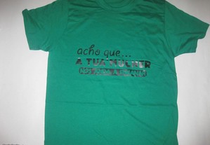 T-shirt com piada/Novo/Embalado/Verde/Modelo 4
