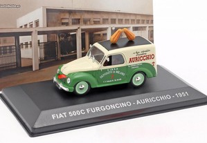 ALTAYA/IXO 1/43 Fiat 500C van Auricchio ano 1951 creme branco / verde