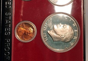 2 Conjuntos moedas Proof (Prova) 1976