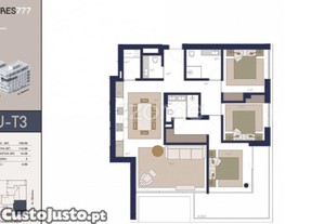 Apartamento T3 Em Matosinhos Sul.
