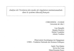 Analyse de l Évolution des Modes de Régulation Institutionnalisée dans le Système Éducatif Français