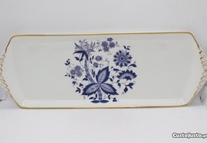 Torteira Porcelana ARTIBUS Floral Azul e Ouro marc