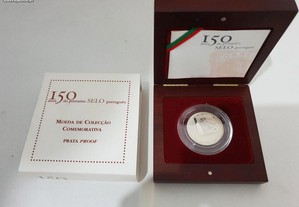 portugal 2008 - prata PROOF 5 euro - 150º Aniversário do Primeiro Selo Português