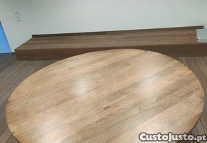 Mesa de Jantar Redonda em Madeira - 8 Cadeiras