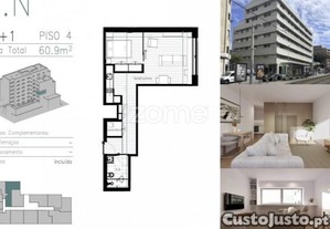 Apartamento T0+1 Em Matosinhos Sul