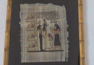 quadro do Egipto gravura em papiro moldura bambu