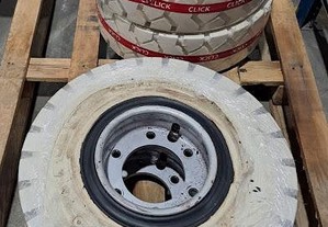 pneus empilhador toyota/linde 6.50 x 10 maciços brancos/pretos