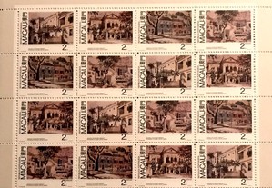Folha miniatura selos Macau Museu L.de Camões-1989