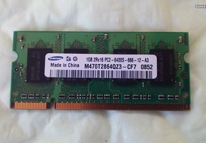 Memória RAM Samsung para portátil 1GB DDR2 800Mhz