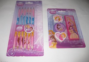 2 Kits Escolares das "Princesas da Disney" Selados!