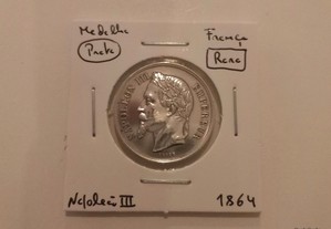 Medalha de prata 1864 Napoleão III