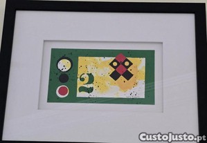 Quadro José de Guimarães Original Acrílico Papel Artesanal Verde Certificado