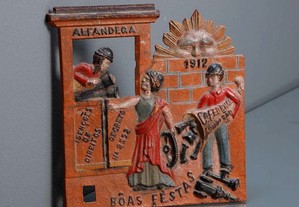 Antiga placa publicitaria ferro boas festas 1912