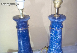 candeeiros de loiça azul