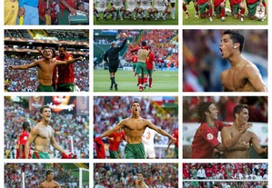 Lote de 124 fotografias do jogo Portugal vs Holanda (Europeu de 2004)