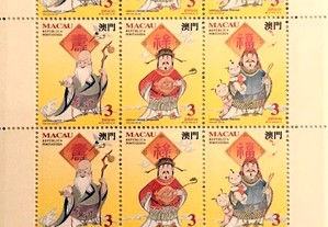 Folha miniatura selos- Lendas e Mitos I-Macau 1994