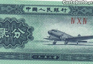 China - Nota 2 Fen 1953 - nova