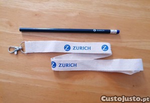 Conjunto de fita e lápis da companhia de Seguros Zurich