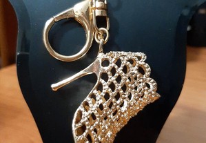 Porta-chaves Dourado "Luxury" em metal Novo
