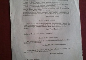 Documento Edital 1821 Subsídio à Princesa Dona Maria Theresa
