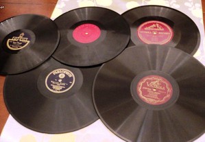 Discos em baquelite para grafonolas e gramofones