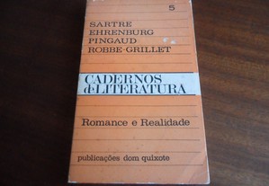"Romance e Realidade" de Sartre, Ehrenburg, Pingaud e Robbe-Grillet - 1ª Edição de 1969