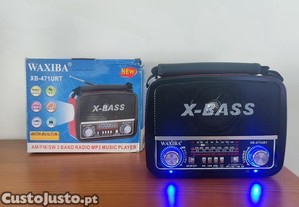 Radio portátil retro vintage AM FM USB micro SD MP3 AUX e lanterna