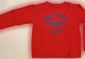 T-Shirt de Criança Unissexo, Vermelho Estampada