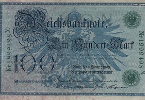 Alemanha (Império) - Nota de 100 Marks 1908 - mbc/mbc+ P34