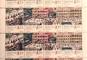 Folha miniatura selos- Largo do Senado -Macau-1995