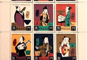 Folha miniatura selos - Festival Música-Macau-1995