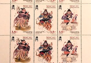 Folha miniatura selos- Lendas Mitos III-Macau-1996