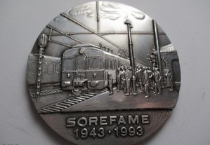 Medalha Caminhos de Ferro Sorefame 1943.1993 Uniface